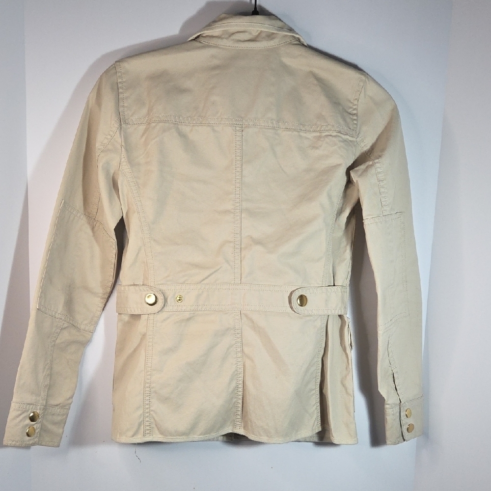 J. Crew Women's Utility Jacket in Cream with Gold Accents - Picture 2 of 11